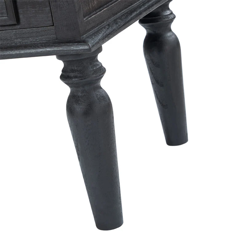 Joah 28"Tall Farmhouse 2-Drawer End Table with Built-in Charging - Image 14
