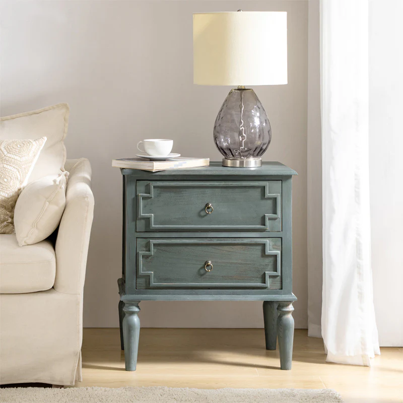 Joah 28"Tall Farmhouse 2-Drawer End Table with Built-in Charging - Image 15