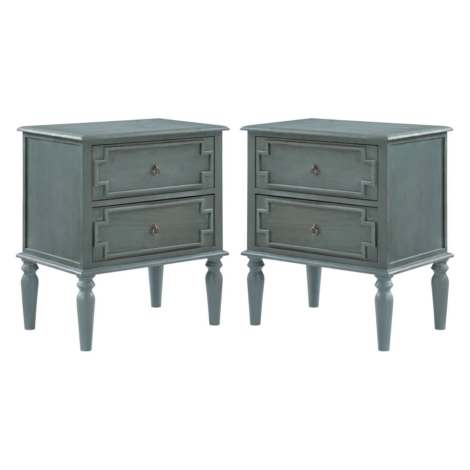 Joah 28"Tall Farmhouse 2-Drawer End Table with Built-in Charging - Image 37