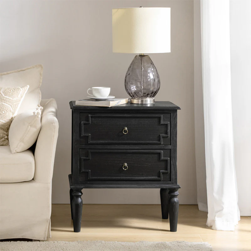 Joah 28"Tall Farmhouse 2-Drawer End Table with Built-in Charging - Image 8
