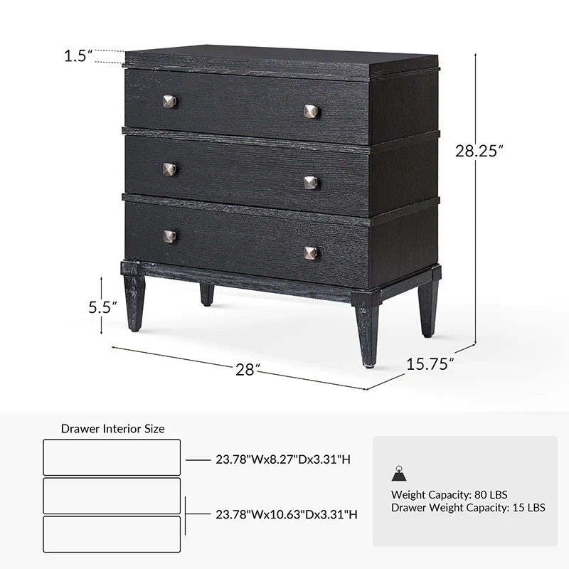 Lorenz Transitional 3-Drawer End Table with Charging Station(Optional Types) - Image 34