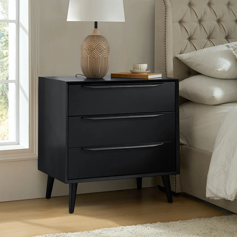 Rebecca 3-Drawer Mid-century Modern Nightstand - Image 10