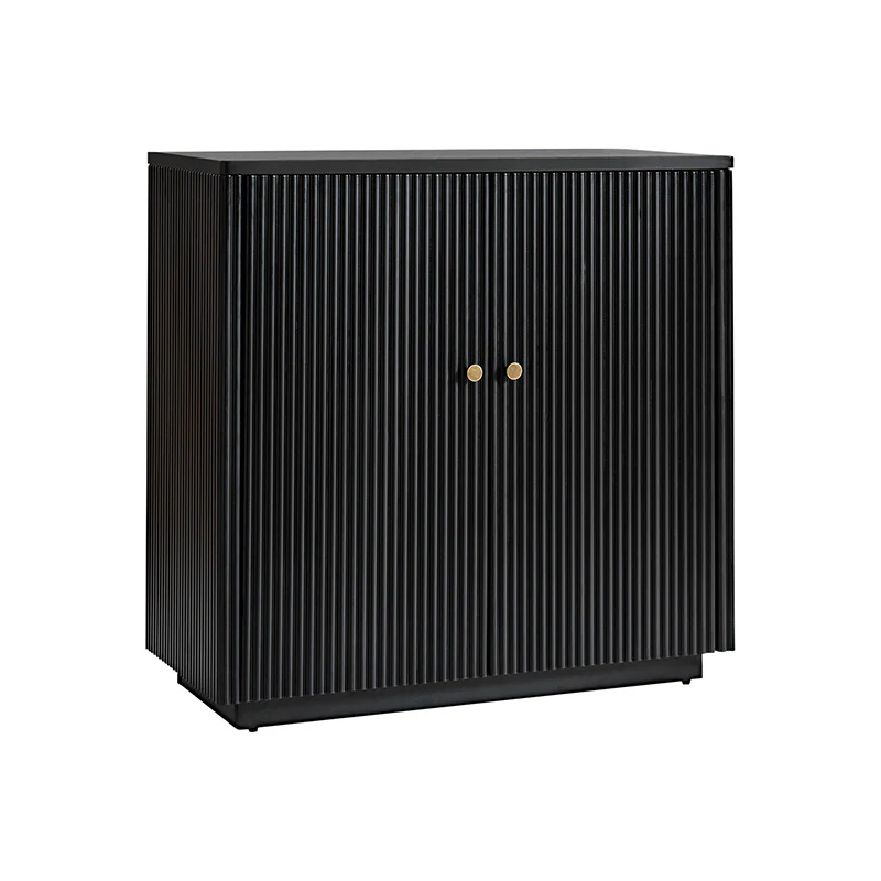 Modern Fluted Solid Wood 32" Tall 2 Door Accent Cabinet with Cable Management & Adjustable Shelf - Image 13