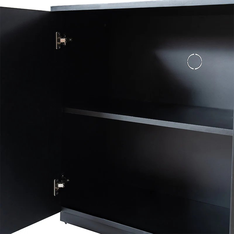 Modern Fluted Solid Wood 32" Tall 2 Door Accent Cabinet with Cable Management & Adjustable Shelf - Image 16