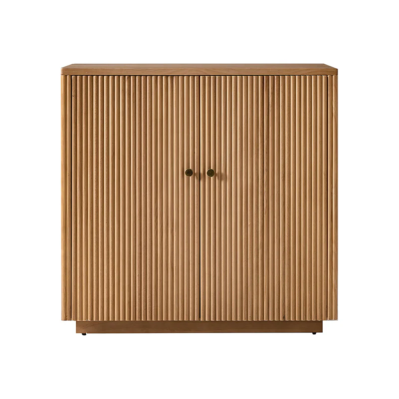 Modern Fluted Solid Wood 32" Tall 2 Door Accent Cabinet with Cable Management & Adjustable Shelf - Image 20