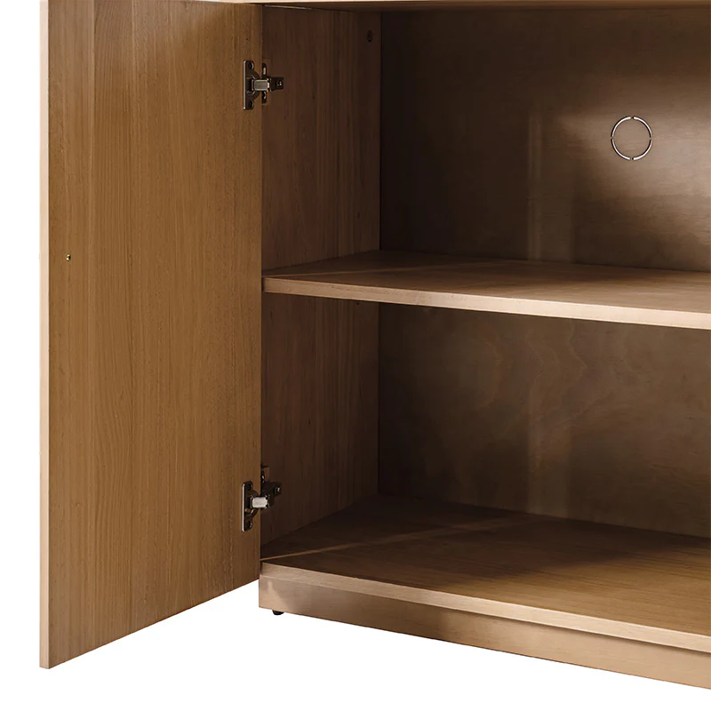 Modern Fluted Solid Wood 32" Tall 2 Door Accent Cabinet with Cable Management & Adjustable Shelf - Image 24