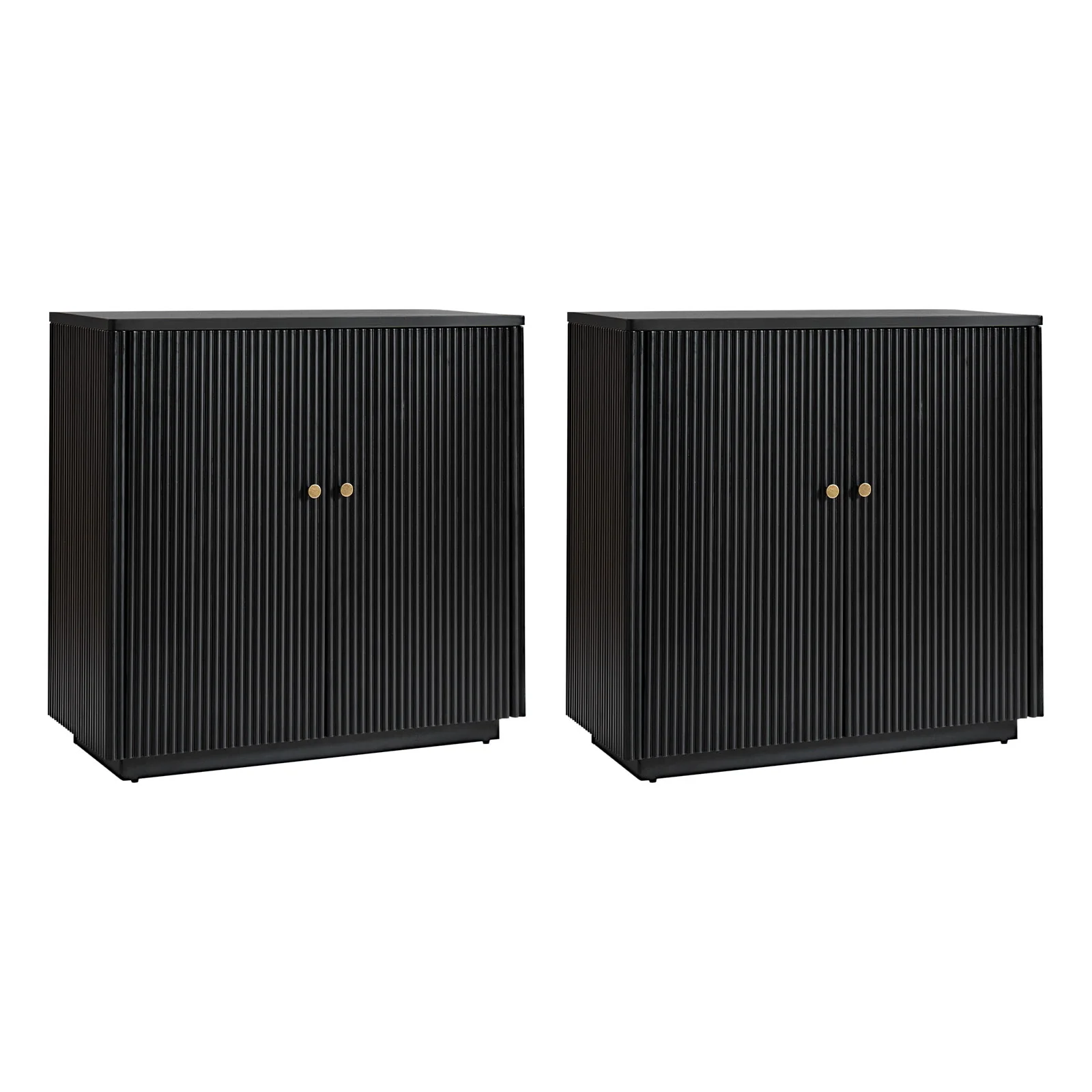 Modern Fluted Solid Wood 32" Tall 2 Door Accent Cabinet with Cable Management & Adjustable Shelf - Image 33