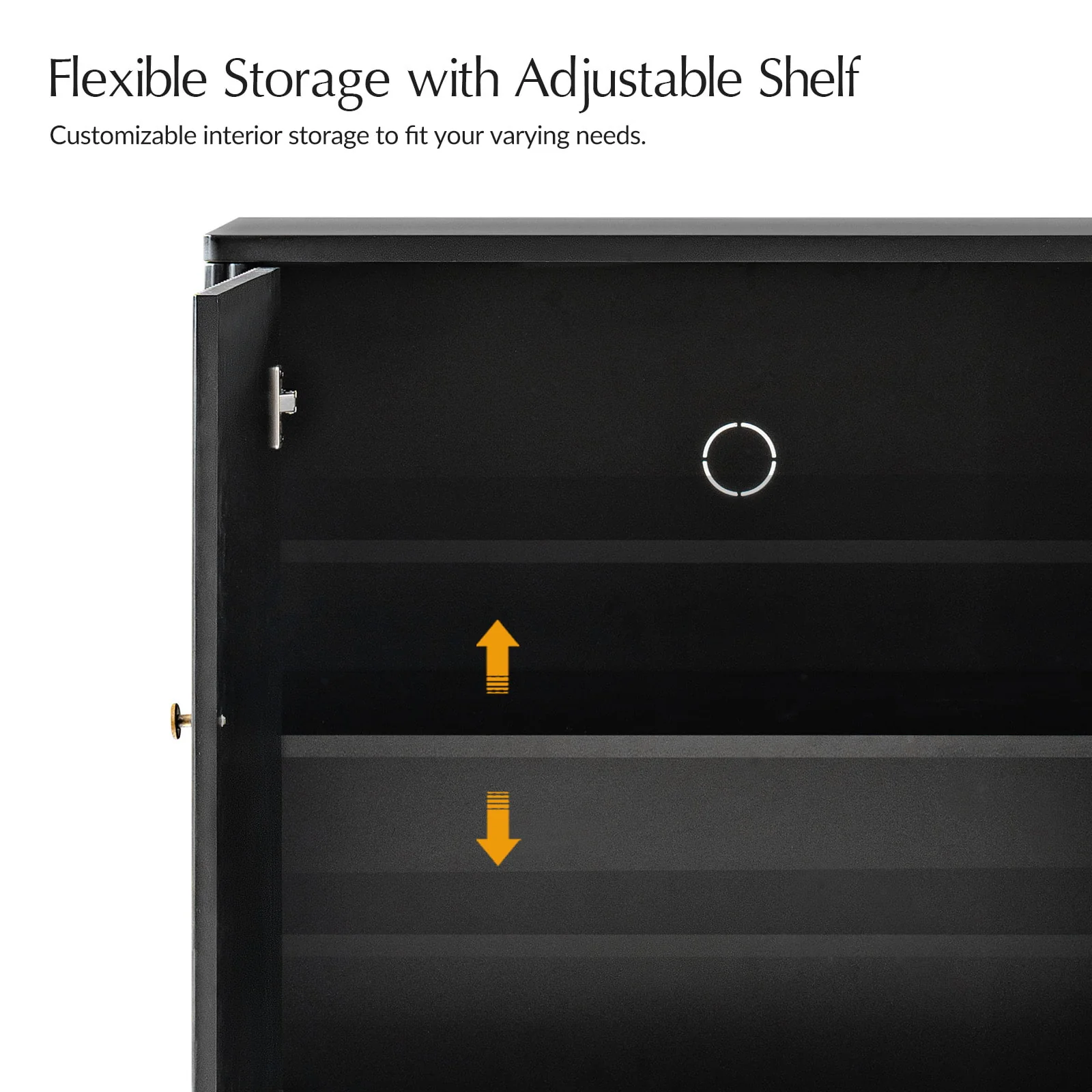 Modern Fluted Solid Wood 32" Tall 2 Door Accent Cabinet with Cable Management & Adjustable Shelf - Image 36