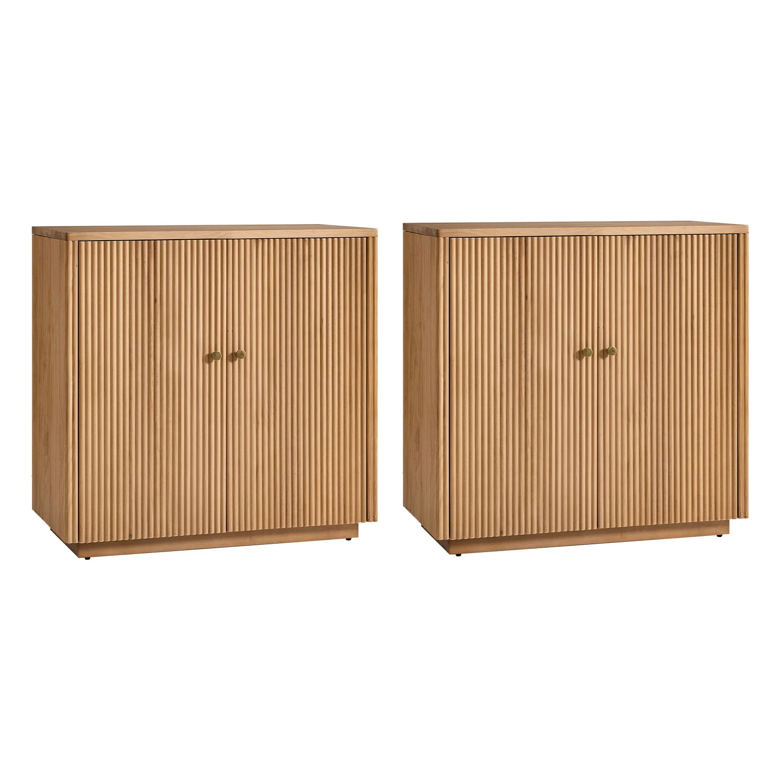 Modern Fluted Solid Wood 32" Tall 2 Door Accent Cabinet with Cable Management & Adjustable Shelf - Image 40