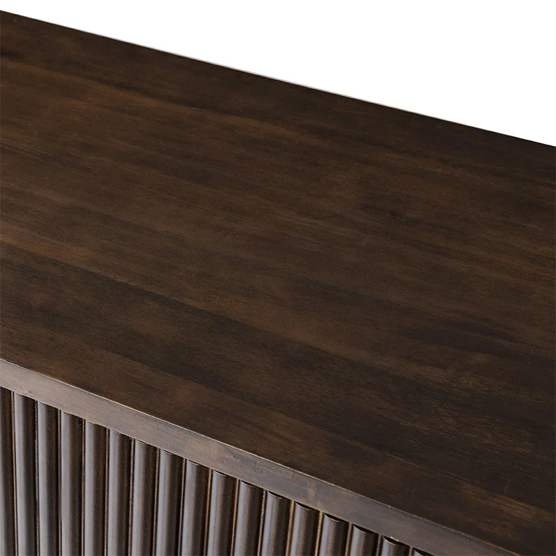 Modern Fluted Solid Wood 32" Tall 2 Door Accent Cabinet with Cable Management & Adjustable Shelf - Image 7