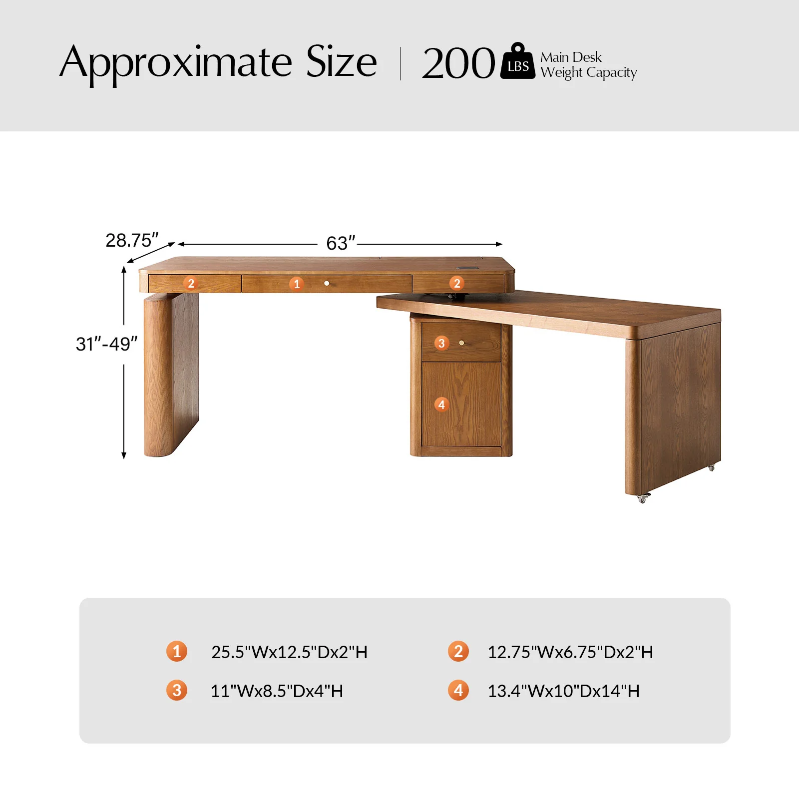 Veritas 360-Degree Rotating Desk Electric Adjustable Standing Desk with Flip-Top Lid - Image 14