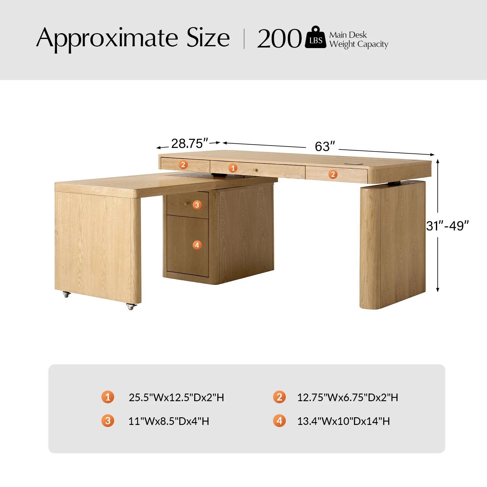 Veritas 360-Degree Rotating Desk Electric Adjustable Standing Desk with Flip-Top Lid - Image 5