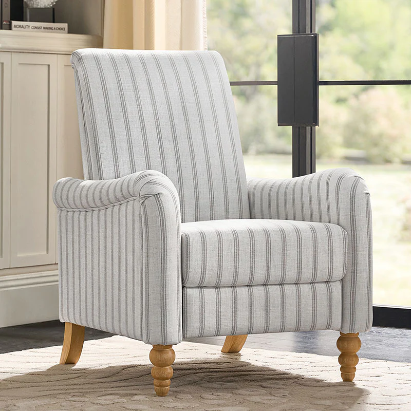 4-Piece Striped Farmhouse Living Room Set (Sofa, Loveseat, Recliner & Lift-Top Coffee Table - Image 10