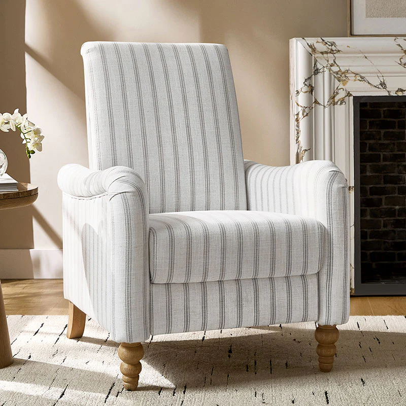 4-Piece Striped Farmhouse Living Room Set (Sofa, Loveseat, Recliner & Lift-Top Coffee Table - Image 14