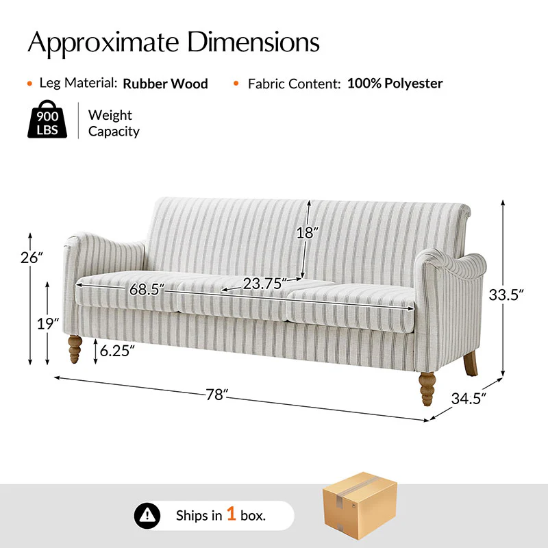 4-Piece Striped Farmhouse Living Room Set (Sofa, Loveseat, Recliner & Lift-Top Coffee Table - Image 28