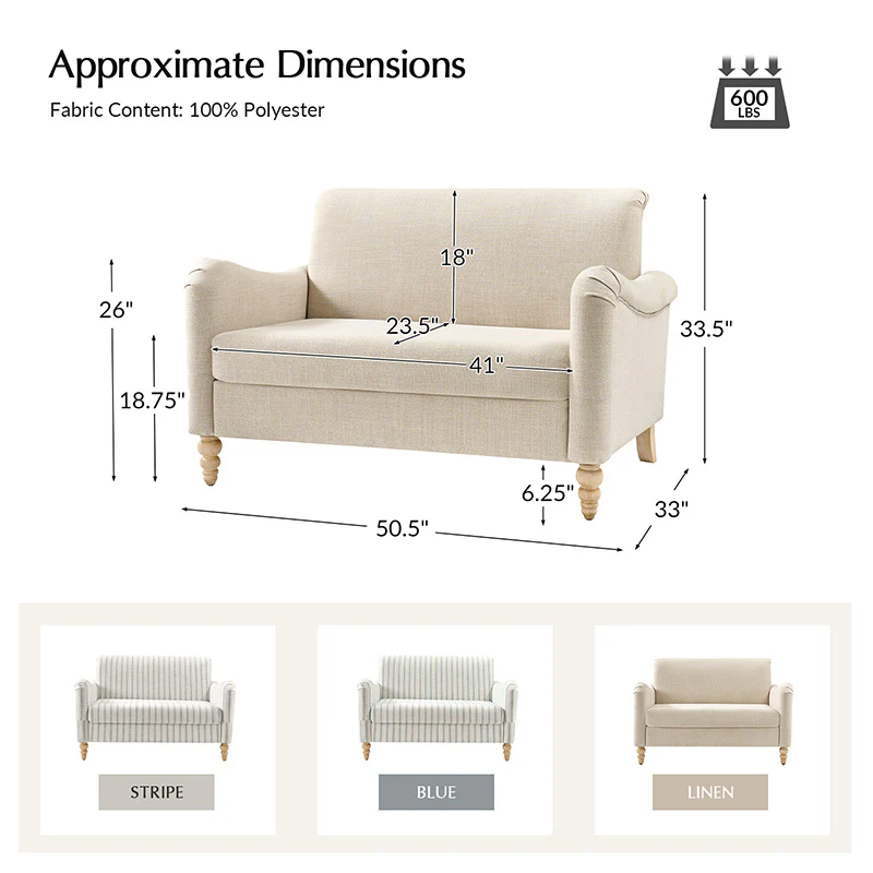 4-Piece Striped Farmhouse Living Room Set (Sofa, Loveseat, Recliner & Lift-Top Coffee Table - Image 41