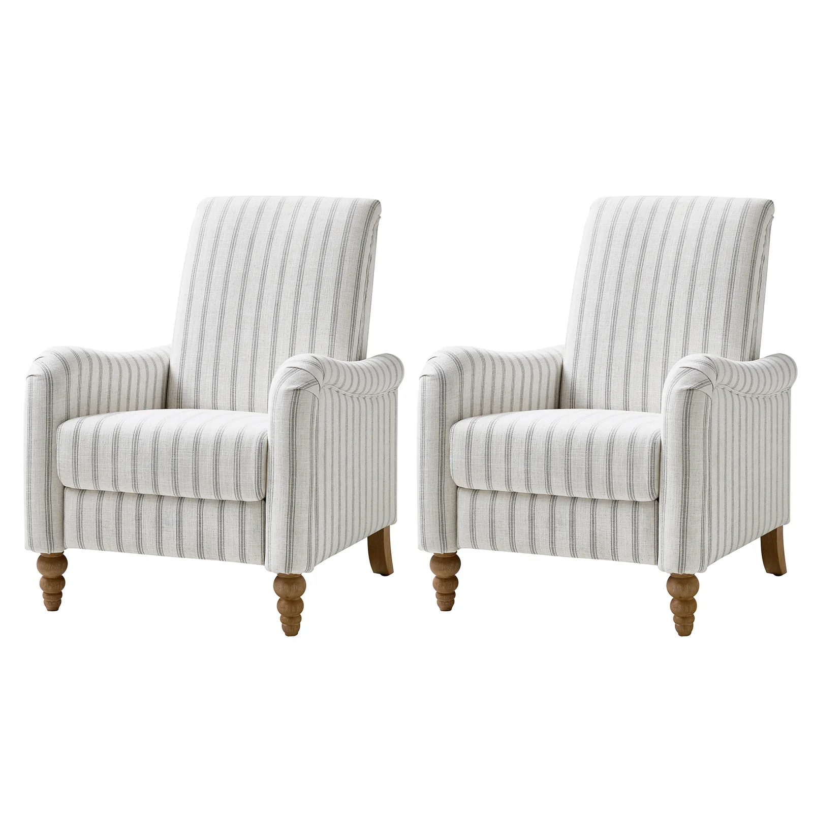 4-Piece Striped Farmhouse Living Room Set (Sofa, Loveseat, Recliner & Lift-Top Coffee Table - Image 47