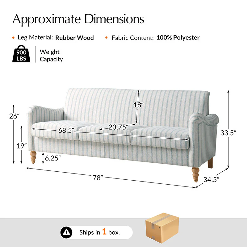 4-Piece Striped Farmhouse Living Room Set (Sofa, Loveseat, Recliner & Lift-Top Coffee Table - Image 69