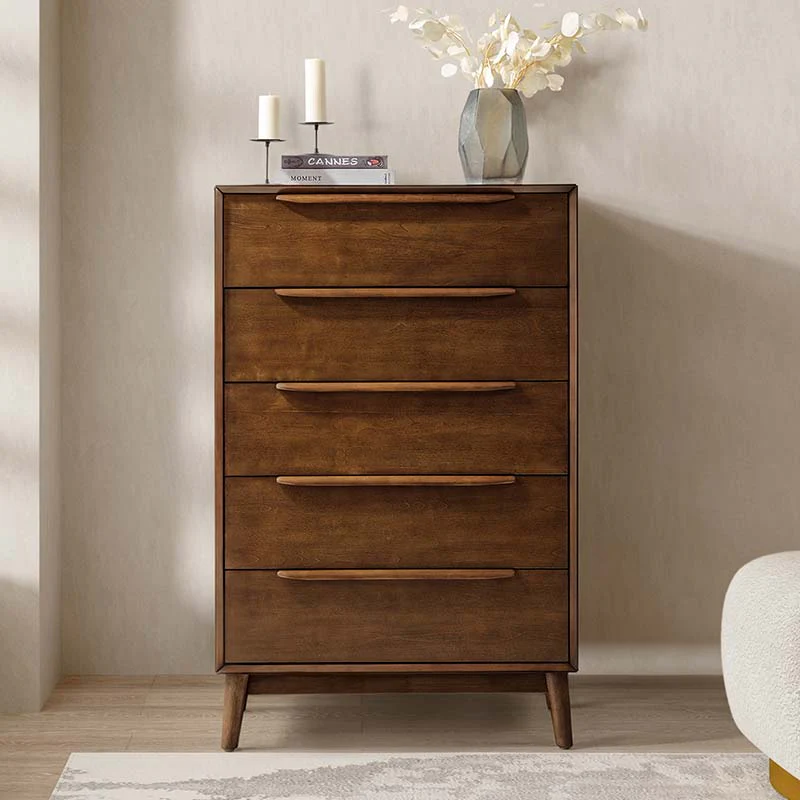 Raimunda 5-Drawer Chest Dresser with Solid Wood Frame - Image 10