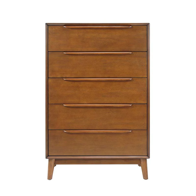 Raimunda 5-Drawer Chest Dresser with Solid Wood Frame - Image 4
