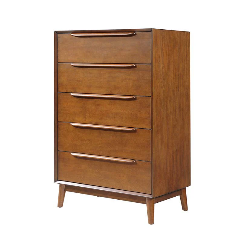 Raimunda 5-Drawer Chest Dresser with Solid Wood Frame - Image 5