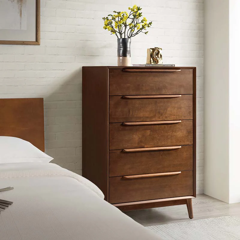 Raimunda 5-Drawer Chest Dresser with Solid Wood Frame - Image 9