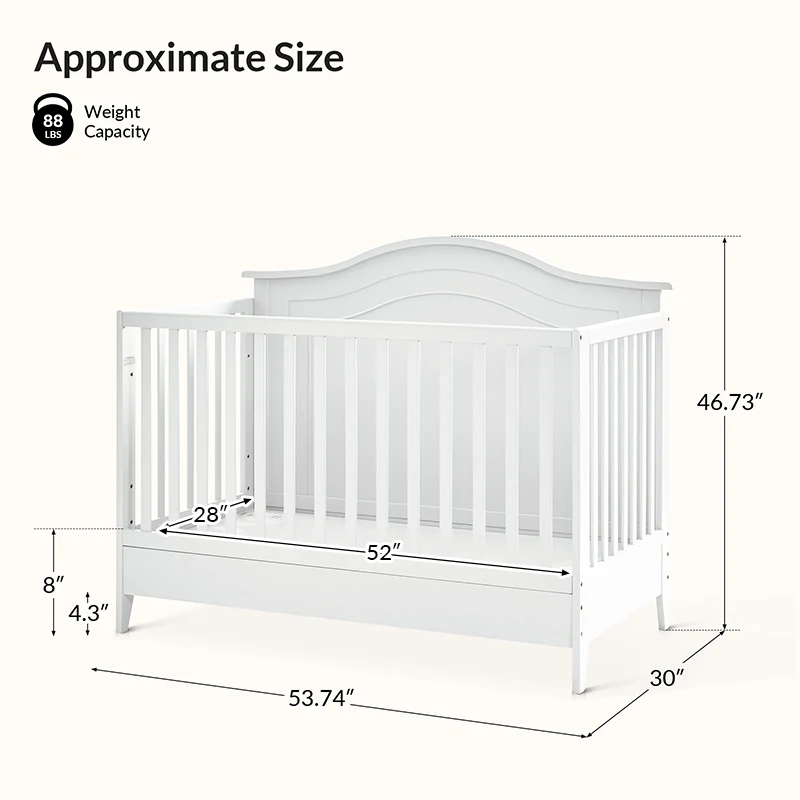Fabiana Vintage Baby 5-in-1 Convertible Crib - Image 3