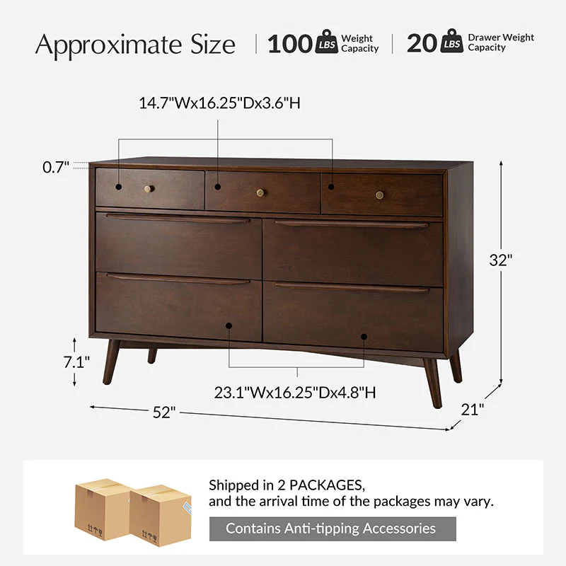 Ileanna Mid-century Modern 7-Drawer Dresser - Image 11