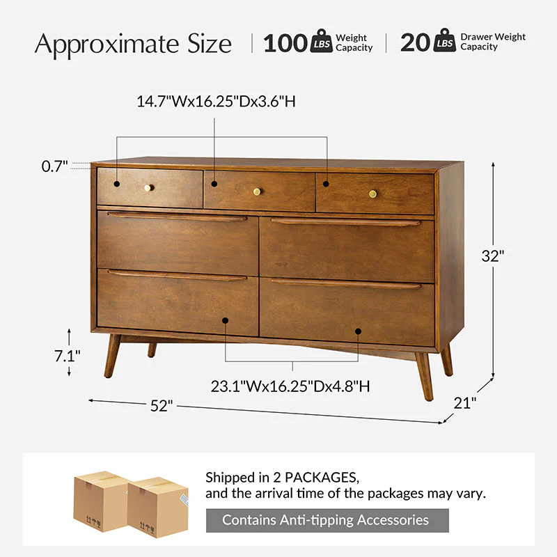 Ileanna Mid-century Modern 7-Drawer Dresser - Image 3