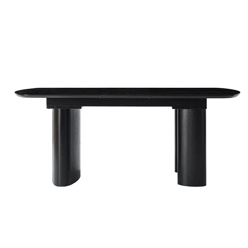 7-Piece Modern Space Saving Dining Table with Mid-Century Rattan Chairs Set - Image 16