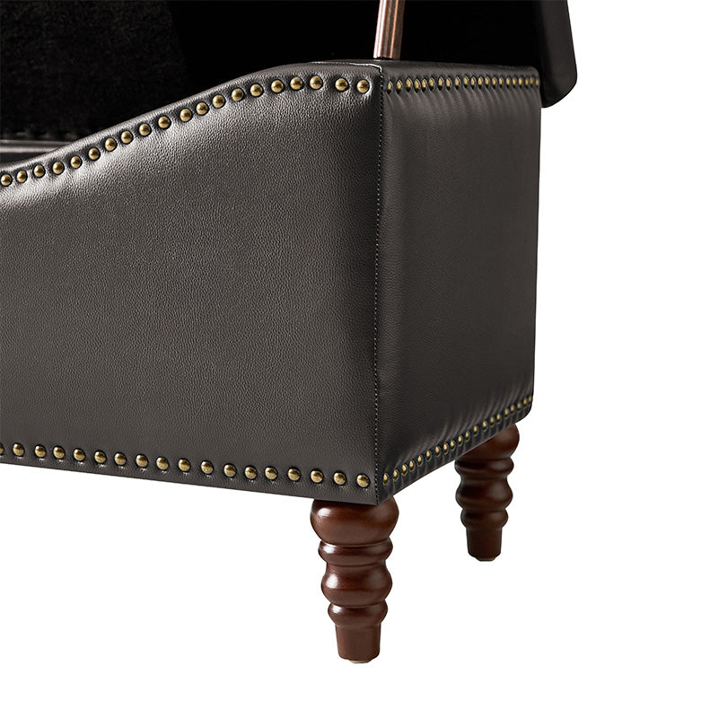 Abner Traditional Upholstered Storage Bench with Button Tufting - Image 15