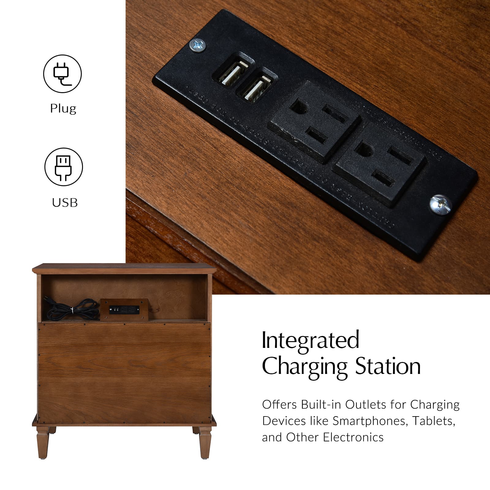Isidro Accent Chest of Drawers With Integrated Charging Station - Image 14