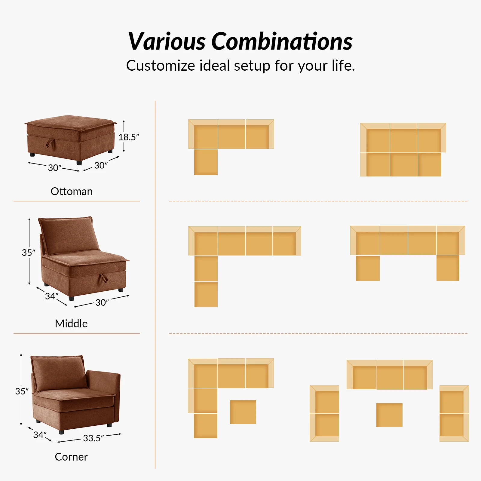 Accessories for Harmetrix Oversized Soft Sectional Couch - Image 103