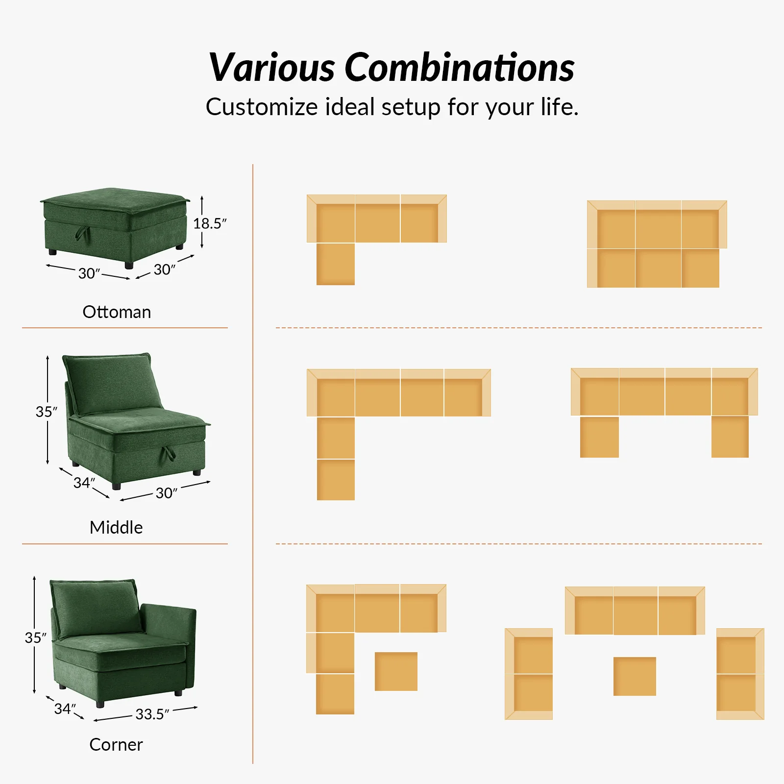 Accessories for Harmetrix Oversized Soft Sectional Couch - Image 108