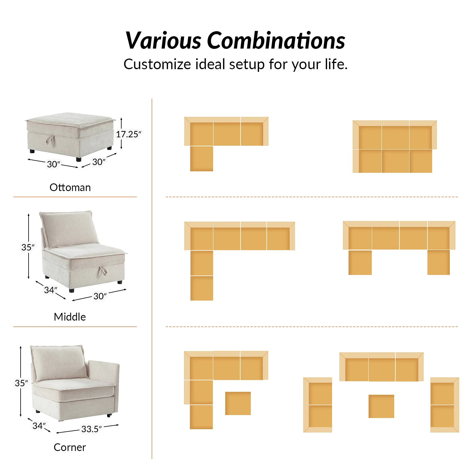 Accessories for Harmetrix Oversized Soft Sectional Couch - Image 3