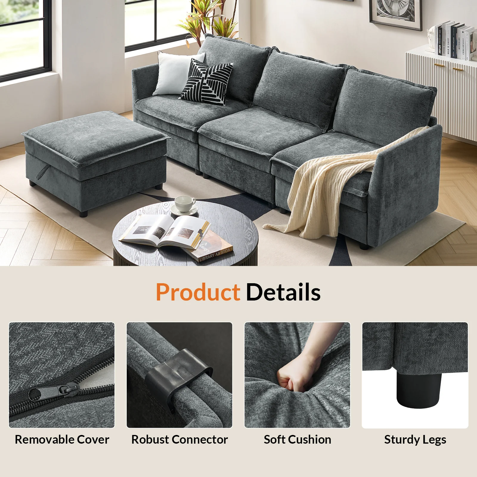 Accessories for Harmetrix Oversized Soft Sectional Couch - Image 30