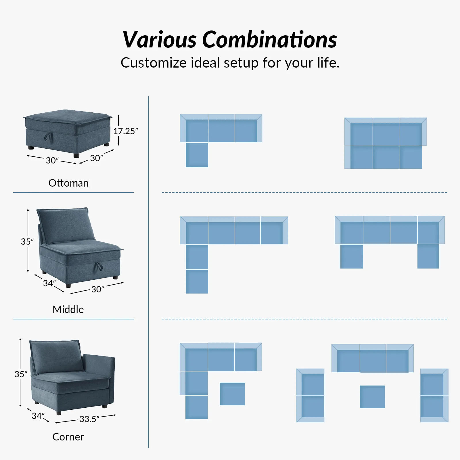 Accessories for Harmetrix Oversized Soft Sectional Couch - Image 44