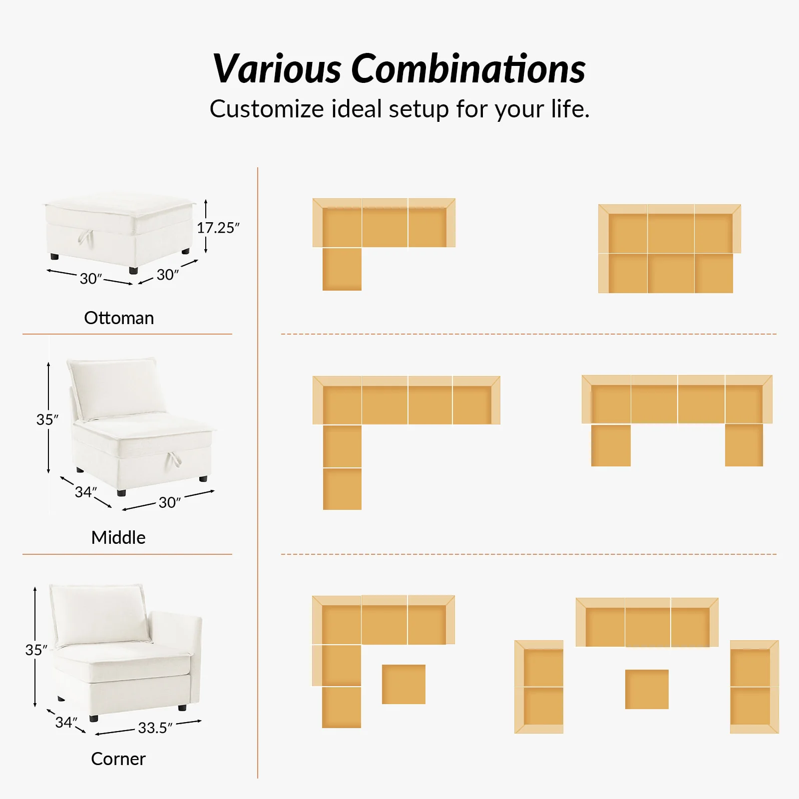 Accessories for Harmetrix Oversized Soft Sectional Couch - Image 54