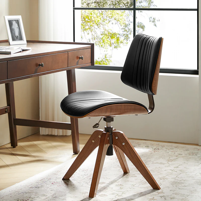 Griselda Adjustable Office Chair with Stable Wooden Structure & Ergonomic Backrest - Image 10