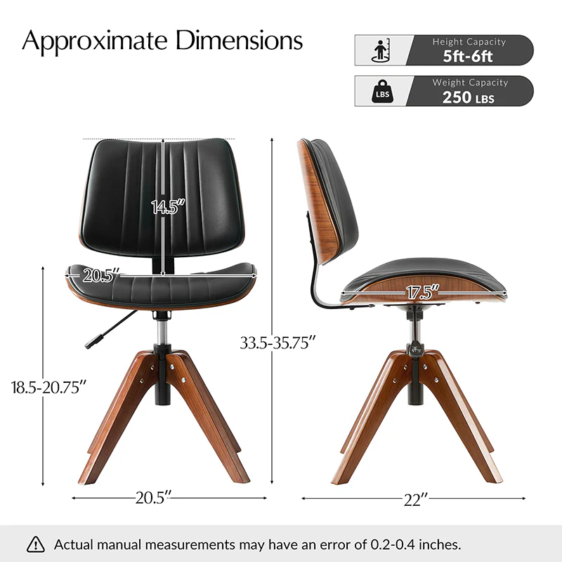 Griselda Adjustable Office Chair with Stable Wooden Structure & Ergonomic Backrest - Image 11