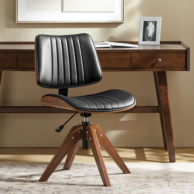 Griselda Adjustable Office Chair with Stable Wooden Structure & Ergonomic Backrest - Image 9