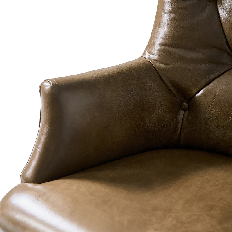 Adrian Hand-Rubbed Oil-Wax Leather Wingback Office Chair - Image 15