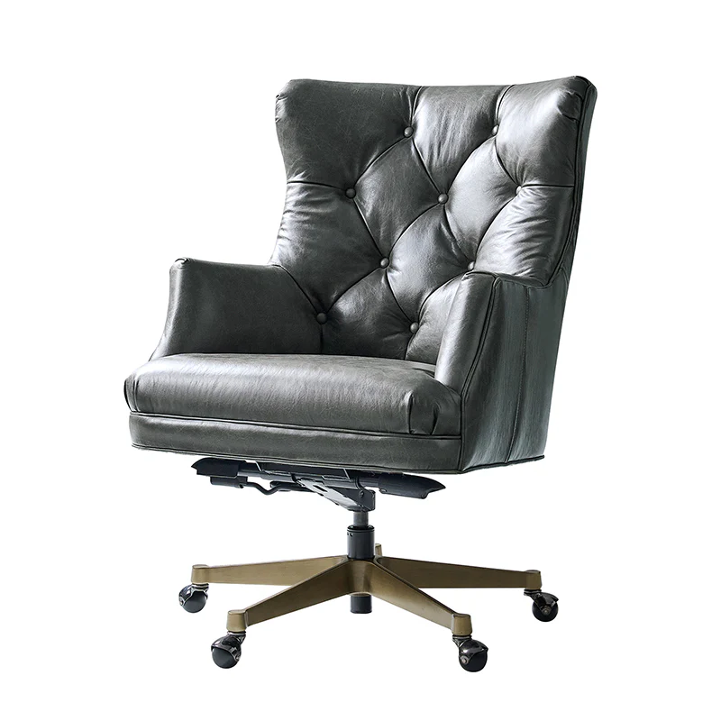 Adrian Hand-Rubbed Oil-Wax Leather Wingback Office Chair - Image 21