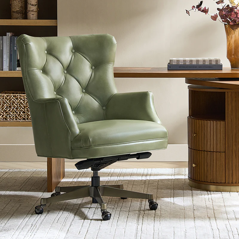 Adrian Hand-Rubbed Oil-Wax Leather Wingback Office Chair - Image 27