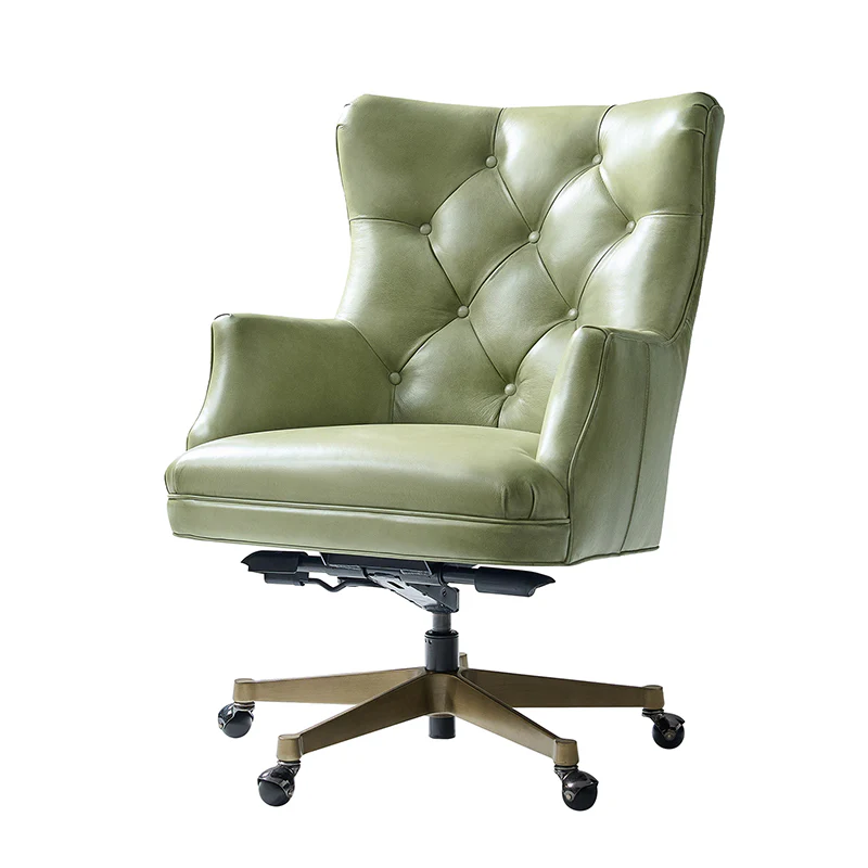 Adrian Hand-Rubbed Oil-Wax Leather Wingback Office Chair - Image 29