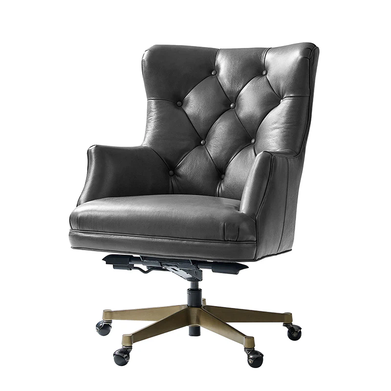 Adrian Hand-Rubbed Oil-Wax Leather Wingback Office Chair - Image 37