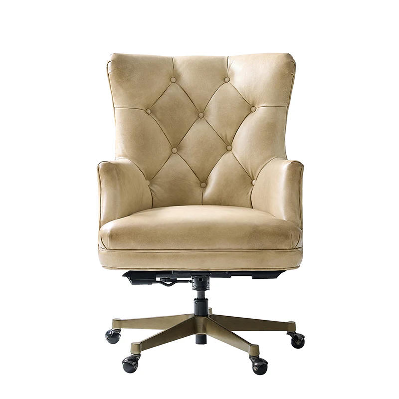 Adrian Hand-Rubbed Oil-Wax Leather Wingback Office Chair - Image 4