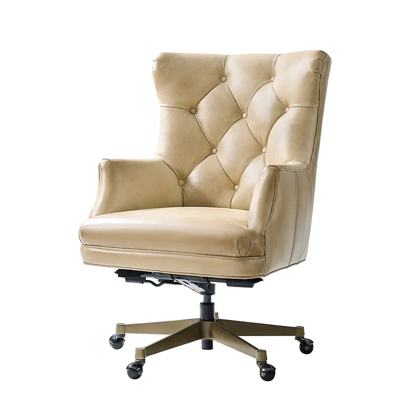 Adrian Hand-Rubbed Oil-Wax Leather Wingback Office Chair - Image 5