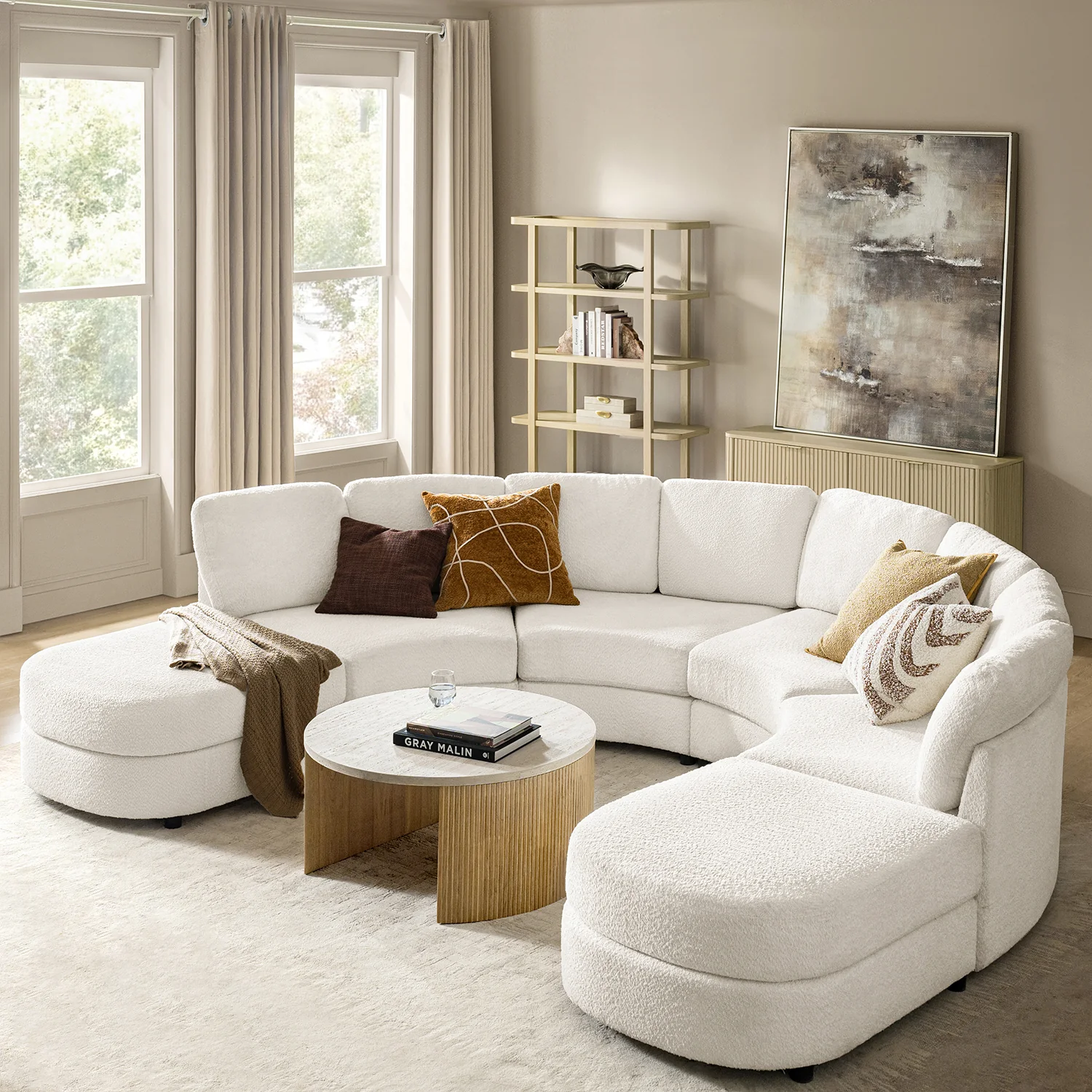 Aeris Modern Curved Sectional Couch Living Room Collection - Image 10