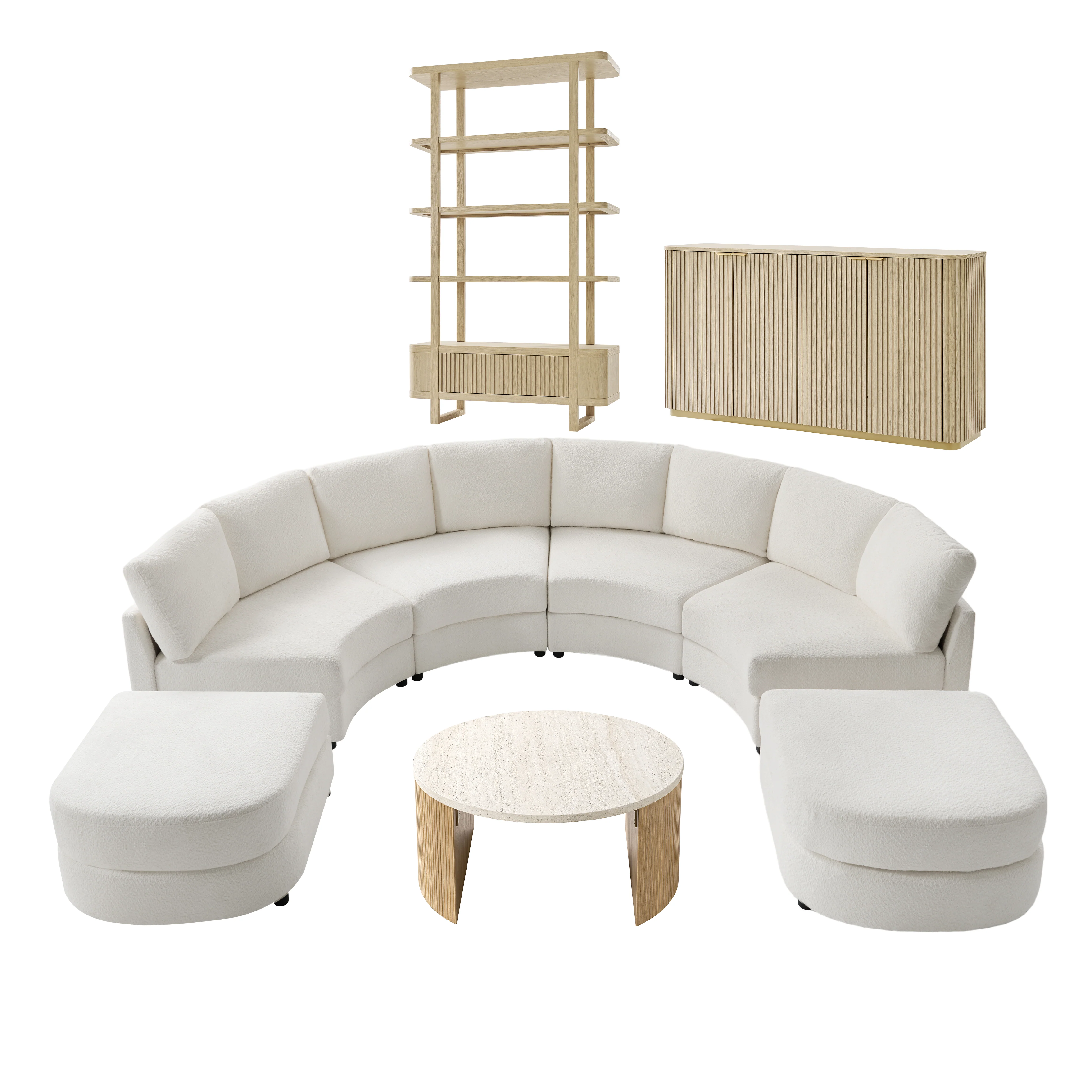 Aeris Modern Curved Sectional Couch Living Room Collection - Image 11